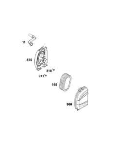 Air Cleaner Group Diagram and Parts List for 093J05-0173-F1 020000 - 09Z999 Briggs and Stratton Engine